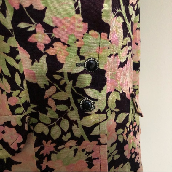 Vintage Peaked Lapel Spring Floral Blazer 6 - Picture 5 of 9